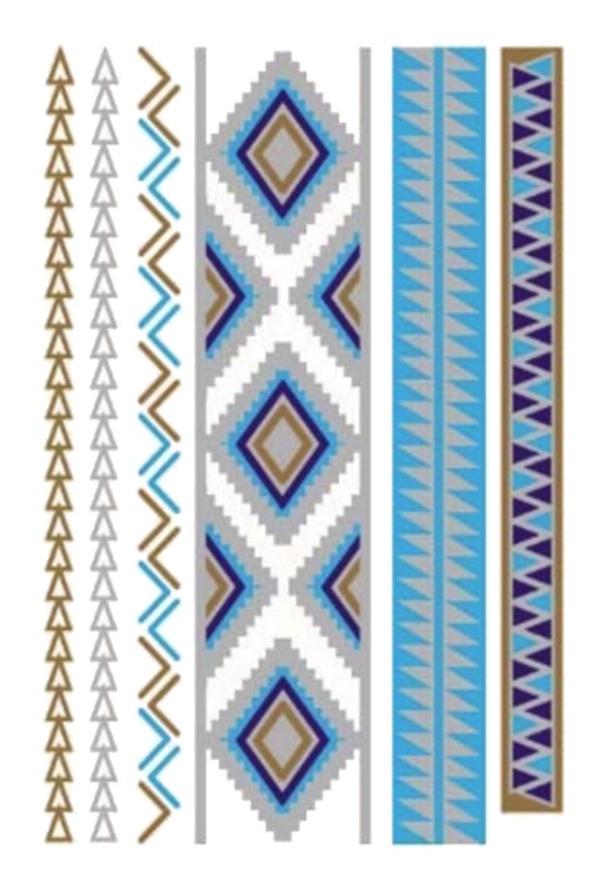 Turquoise &amp; Gold Tattoo Pattern