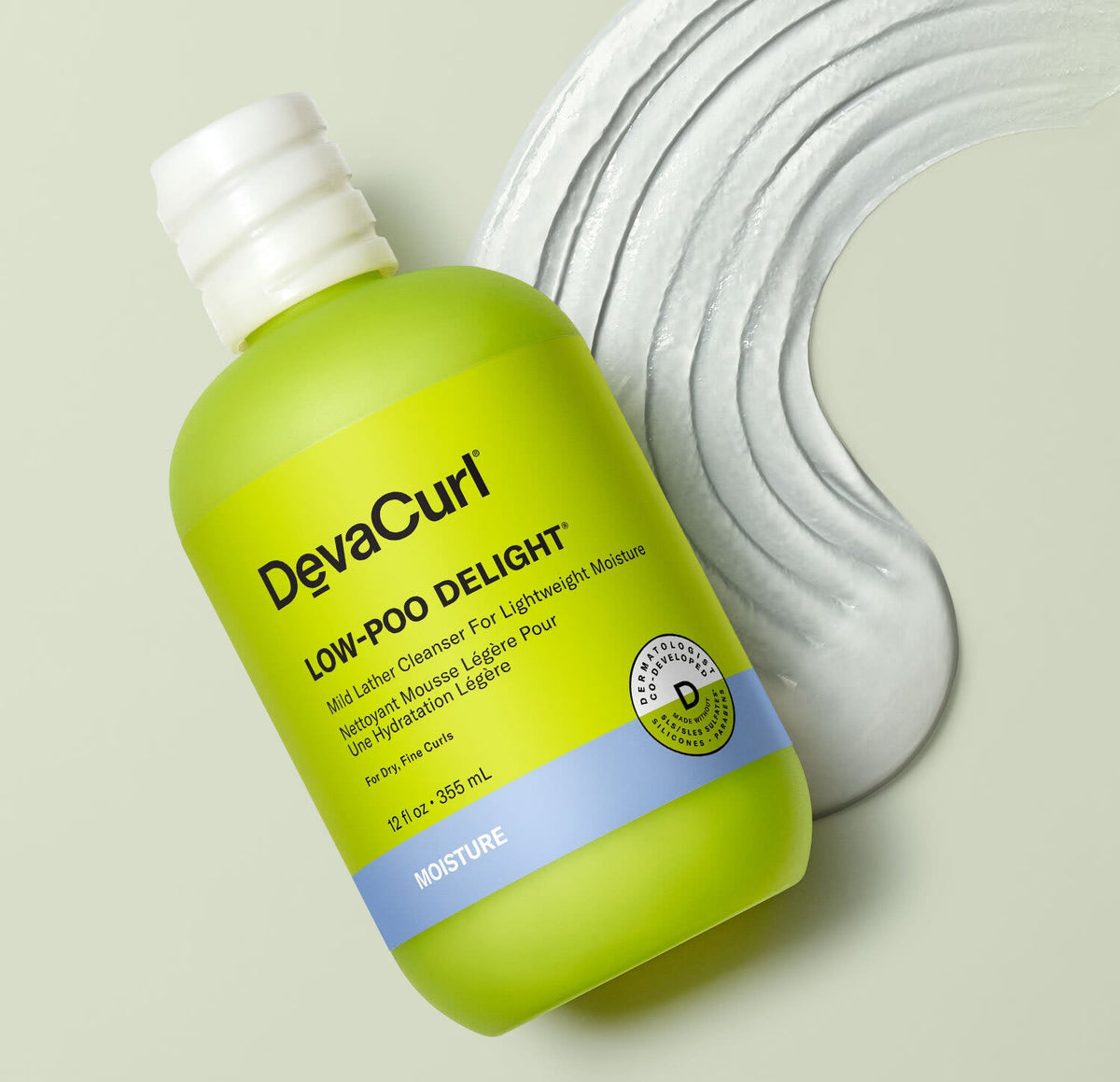DevaCurl Low-Poo Delight Mild Lather Cleanser for Curly Hair, 12 oz