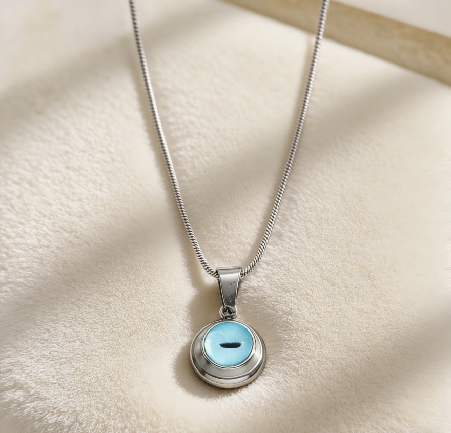 Evil Eye Stainless Steel Necklace &amp; Earrings