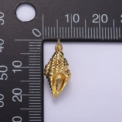 14K Gold Filled 20mm Ocean Clam Sea Shell Add-On Charm in Gold &amp; Silver | N-1083 N-1084