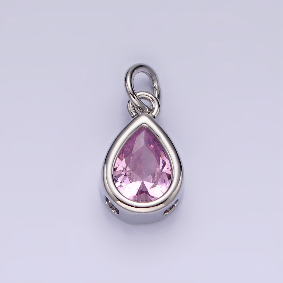 24K Gold Filled 15mm CZ Teardrop Bezel Charm in Gold &amp; Silver | N1625 - N1647