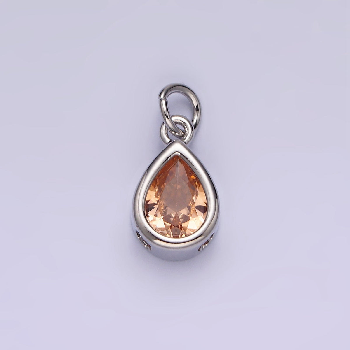 24K Gold Filled 15mm CZ Teardrop Bezel Charm in Gold &amp; Silver | N1625 - N1647