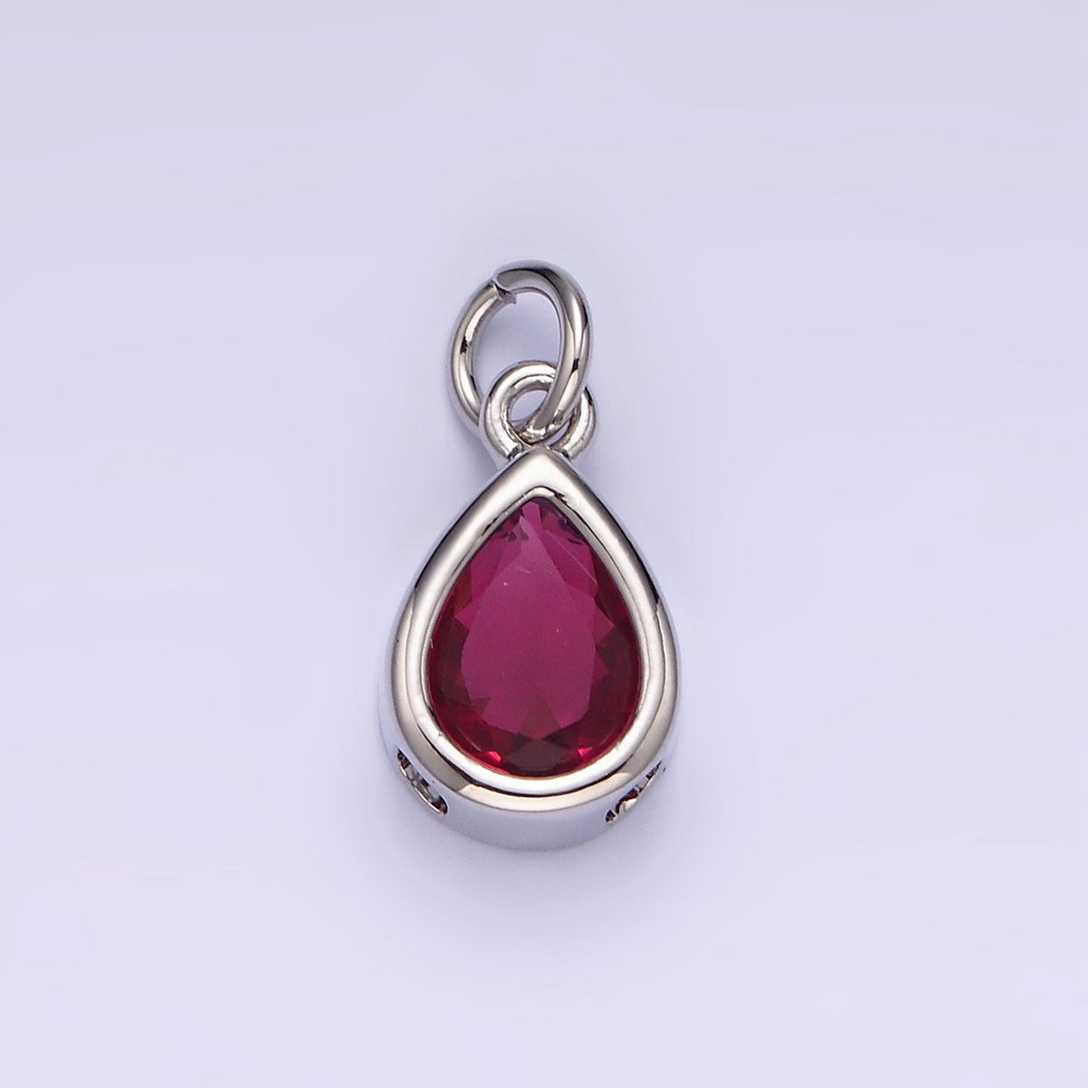 24K Gold Filled 15mm CZ Teardrop Bezel Charm in Gold &amp; Silver | N1625 - N1647