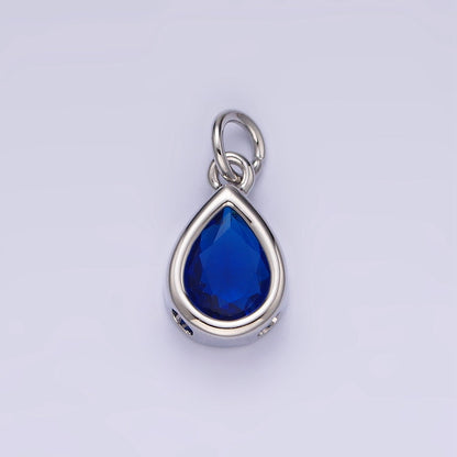 24K Gold Filled 15mm CZ Teardrop Bezel Charm in Gold &amp; Silver | N1625 - N1647