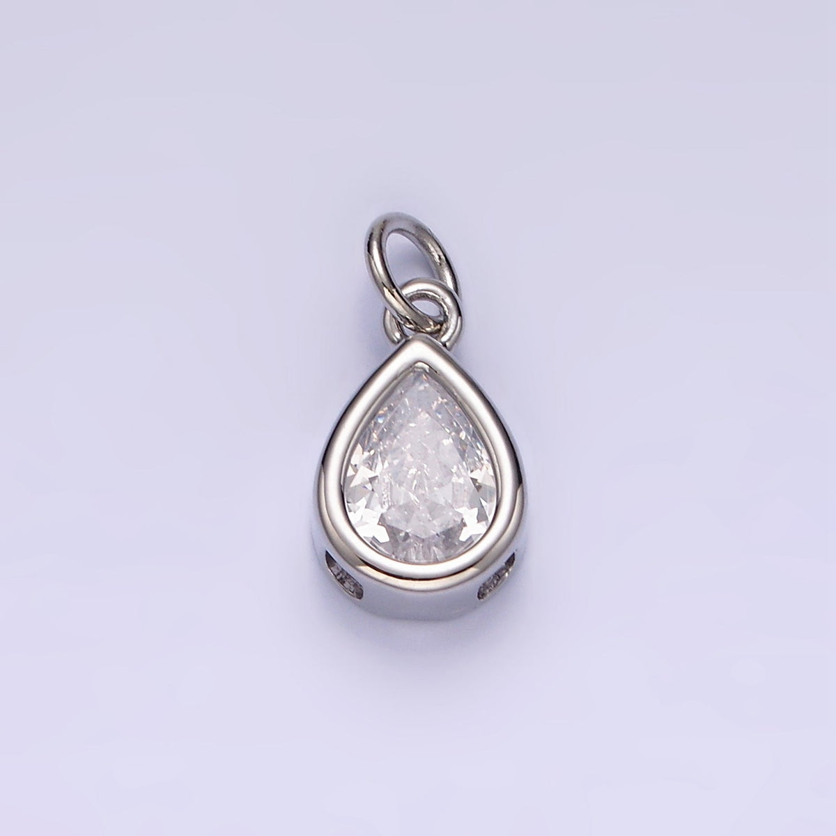 24K Gold Filled 15mm CZ Teardrop Bezel Charm in Gold &amp; Silver | N1625 - N1647