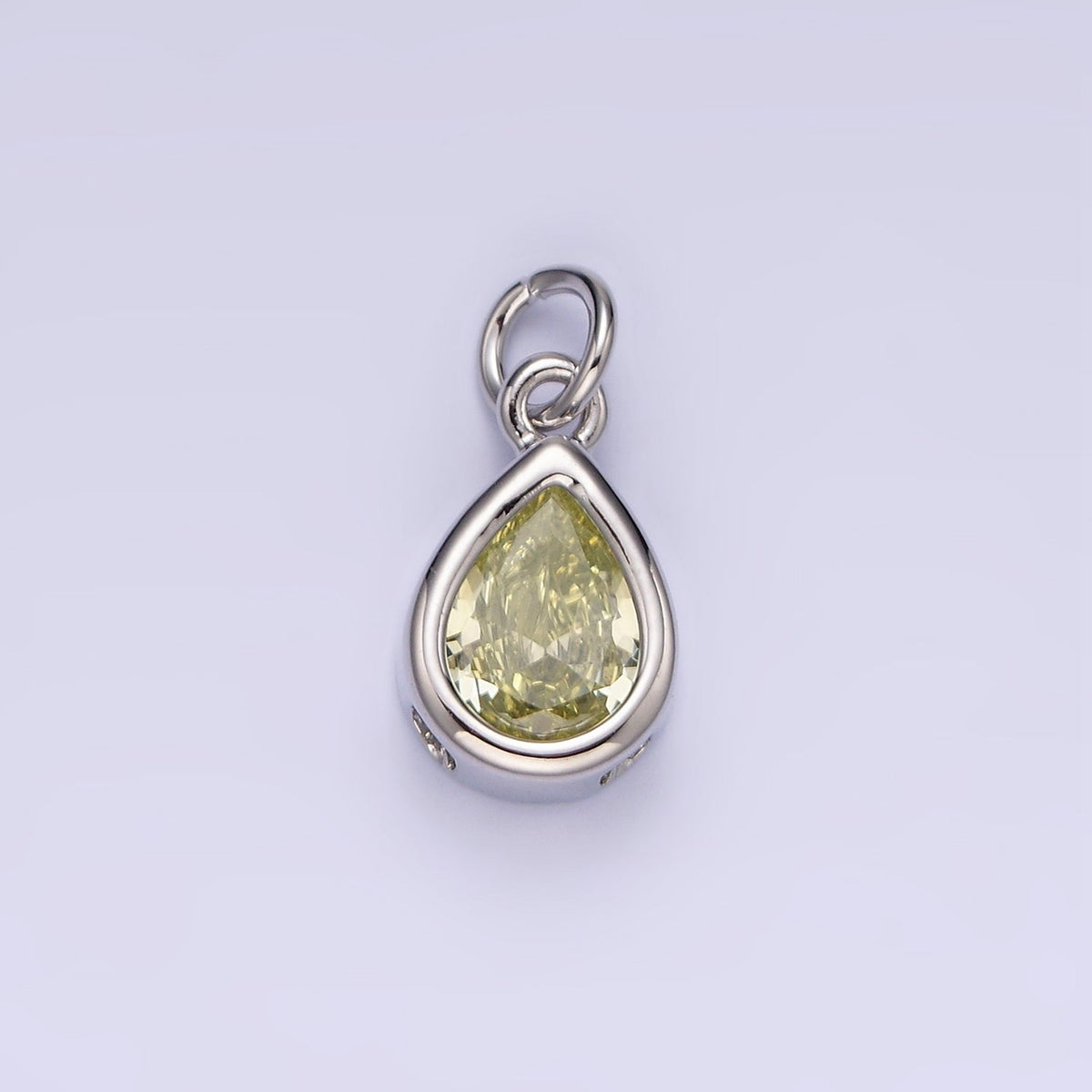 24K Gold Filled 15mm CZ Teardrop Bezel Charm in Gold &amp; Silver | N1625 - N1647