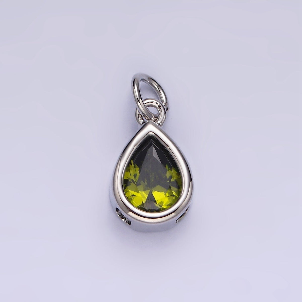 24K Gold Filled 15mm CZ Teardrop Bezel Charm in Gold &amp; Silver | N1625 - N1647