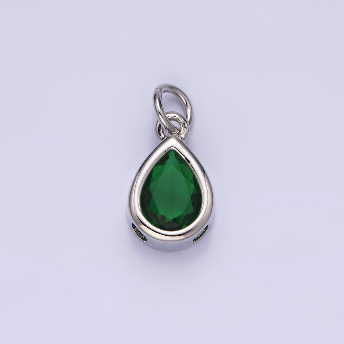24K Gold Filled 15mm CZ Teardrop Bezel Charm in Gold &amp; Silver | N1625 - N1647