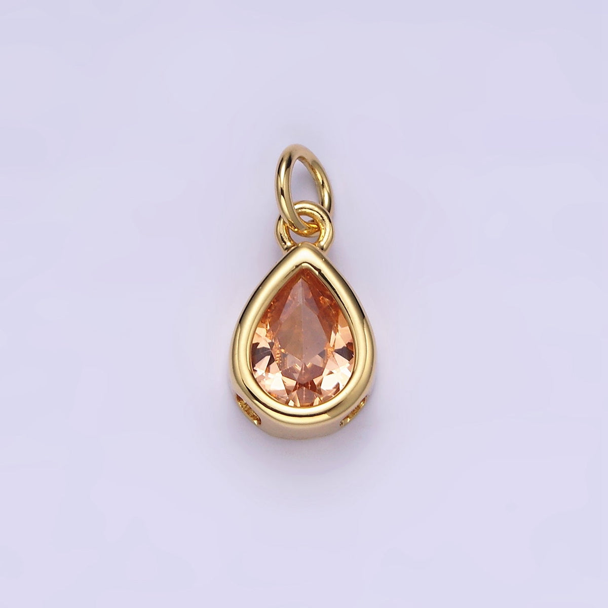 24K Gold Filled 15mm CZ Teardrop Bezel Charm in Gold &amp; Silver | N1625 - N1647