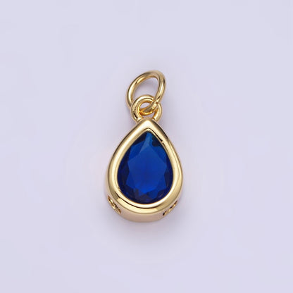 24K Gold Filled 15mm CZ Teardrop Bezel Charm in Gold &amp; Silver | N1625 - N1647