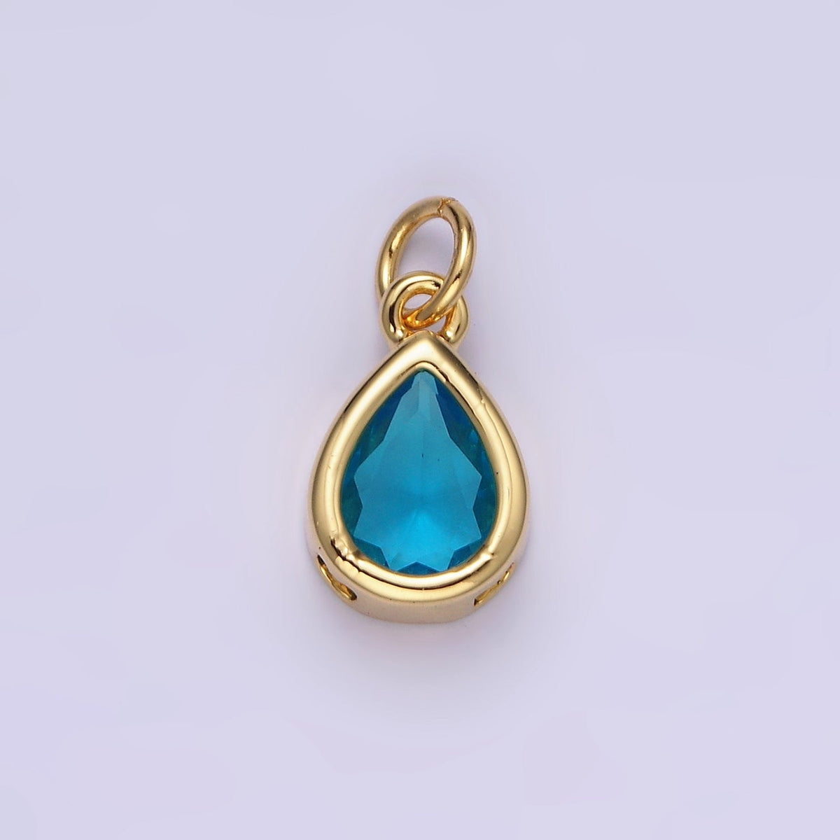 24K Gold Filled 15mm CZ Teardrop Bezel Charm in Gold &amp; Silver | N1625 - N1647