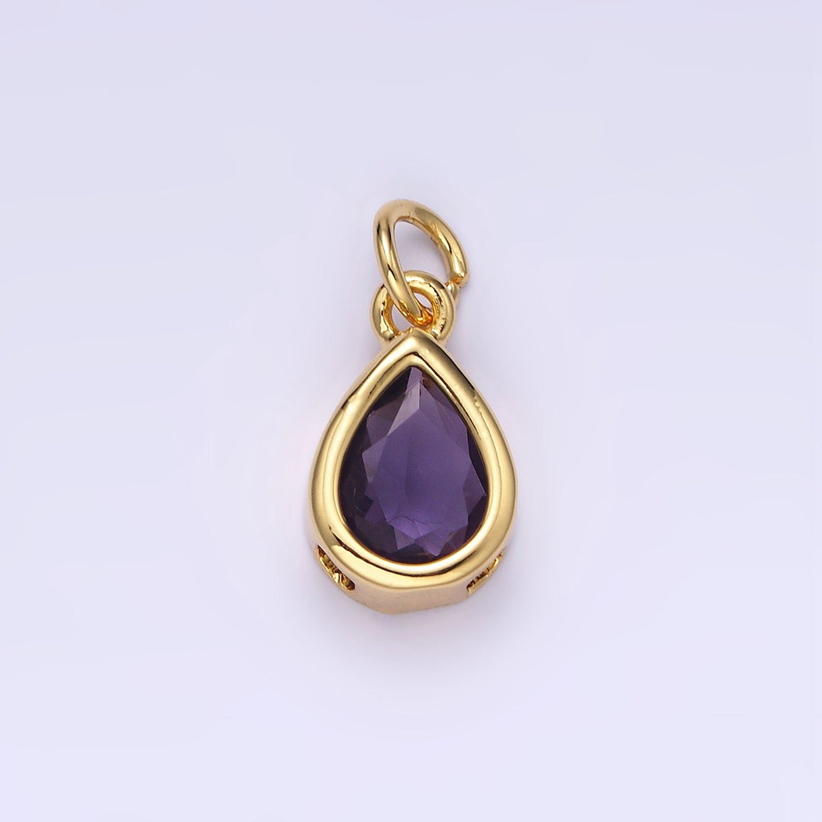 24K Gold Filled 15mm CZ Teardrop Bezel Charm in Gold &amp; Silver | N1625 - N1647