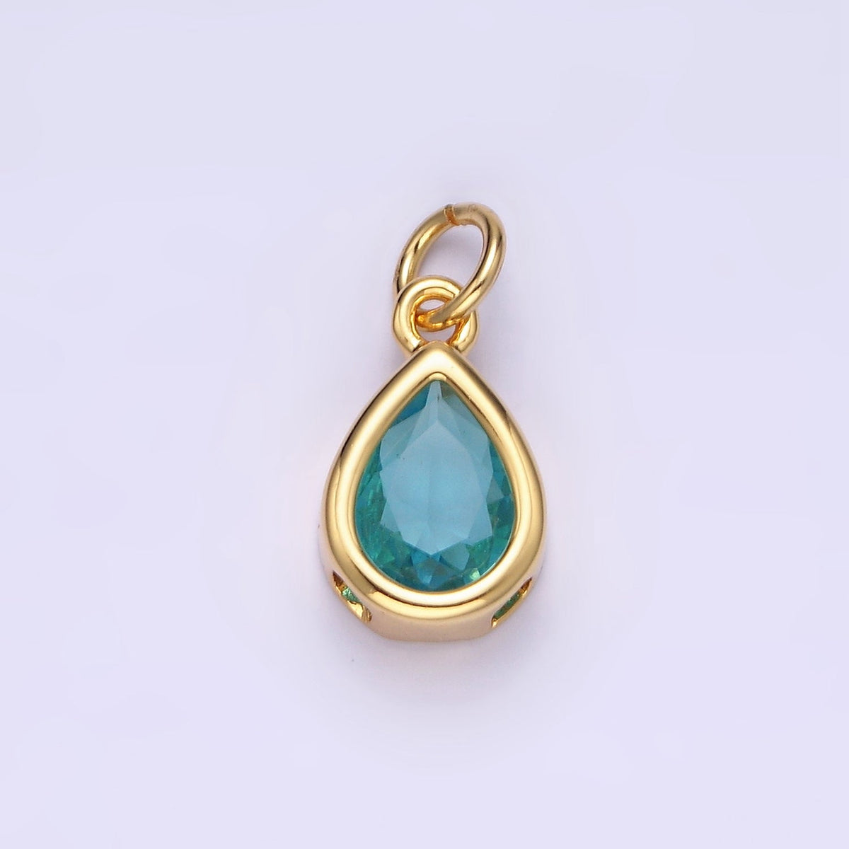 24K Gold Filled 15mm CZ Teardrop Bezel Charm in Gold &amp; Silver | N1625 - N1647