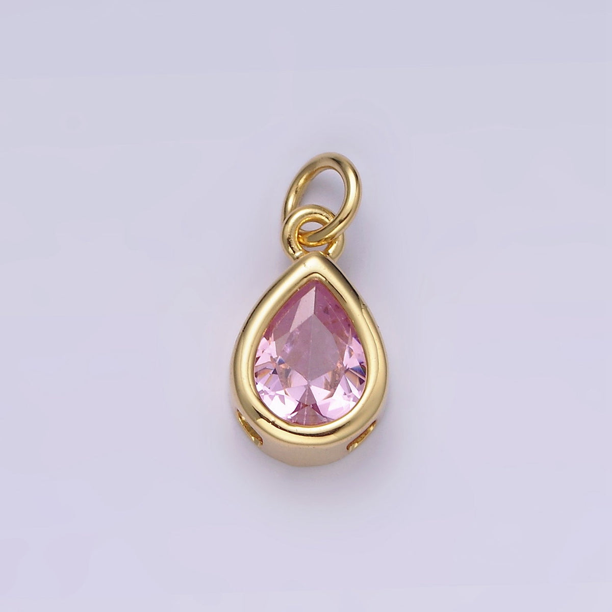 24K Gold Filled 15mm CZ Teardrop Bezel Charm in Gold &amp; Silver | N1625 - N1647