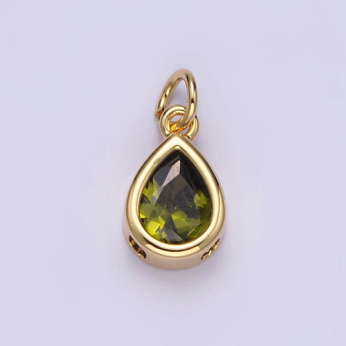 24K Gold Filled 15mm CZ Teardrop Bezel Charm in Gold &amp; Silver | N1625 - N1647