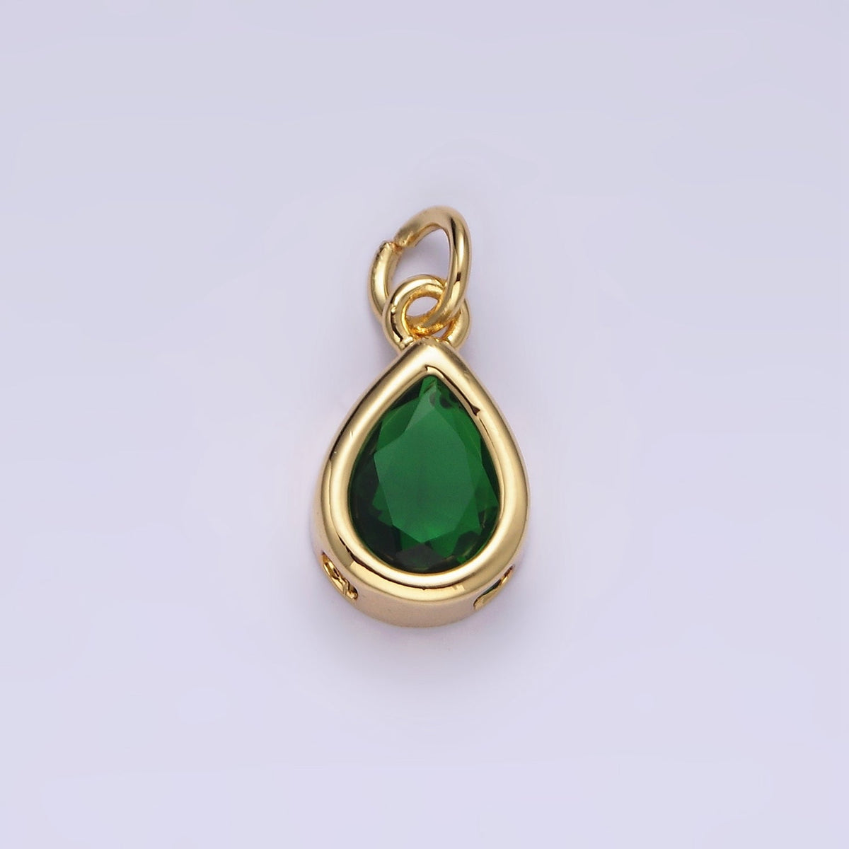 24K Gold Filled 15mm CZ Teardrop Bezel Charm in Gold &amp; Silver | N1625 - N1647