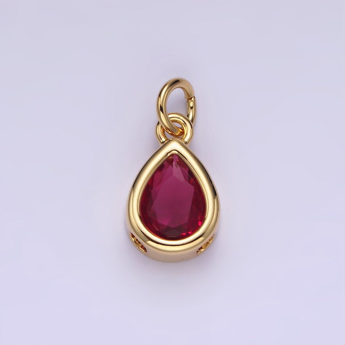 24K Gold Filled 15mm CZ Teardrop Bezel Charm in Gold &amp; Silver | N1625 - N1647