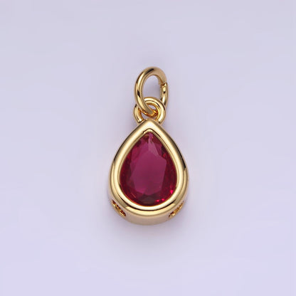 24K Gold Filled 15mm CZ Teardrop Bezel Charm in Gold &amp; Silver | N1625 - N1647