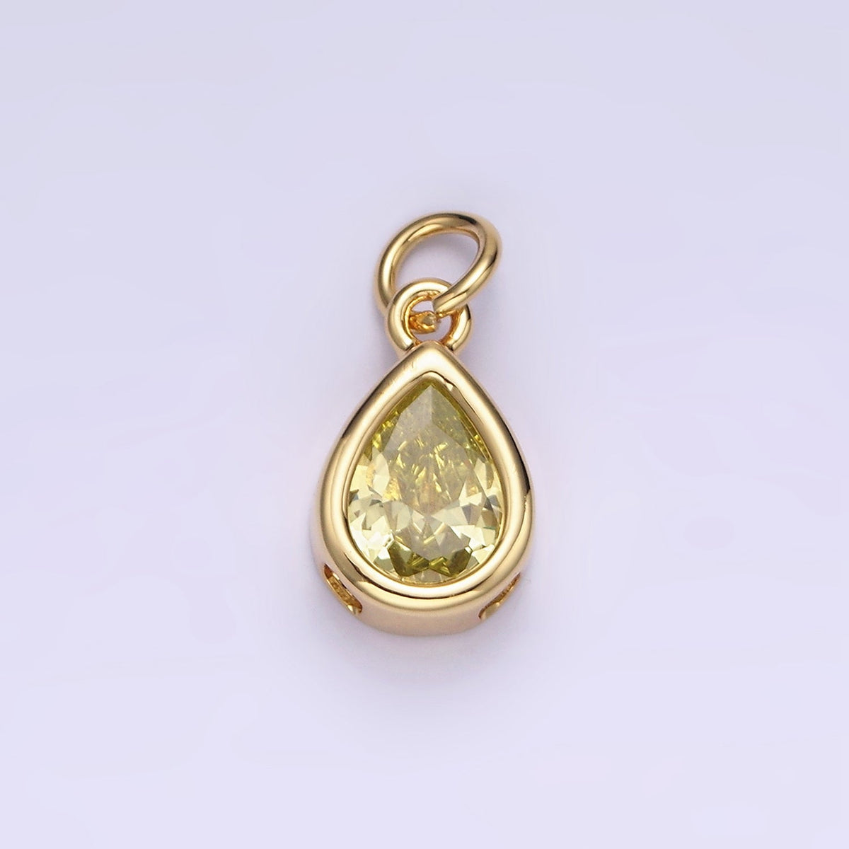 24K Gold Filled 15mm CZ Teardrop Bezel Charm in Gold &amp; Silver | N1625 - N1647