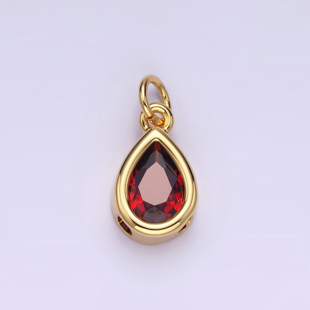 24K Gold Filled 15mm CZ Teardrop Bezel Charm in Gold &amp; Silver | N1625 - N1647