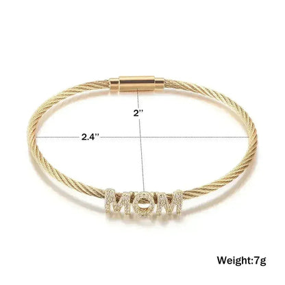 "Mom" Pave Bracelet - Hypoallergenic 316L Stainless Steel Jewelry