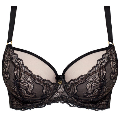 Samanta Nyks Black Sheer Lace Full Figure Bra