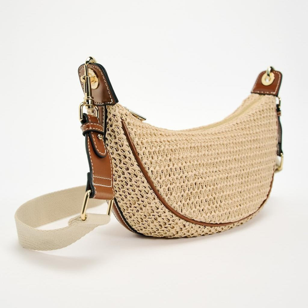 Chic Summer Female Hobo Bag – Fashionable Versatile Shoulder Crossbody Bag, Elegant Small Hand Woven Armpit Bag