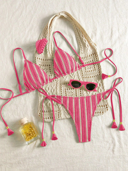 Bikini Set Special Multi color Double Strap Swimsuit Women&