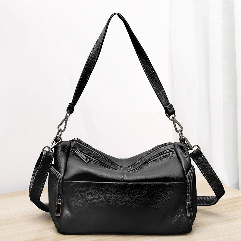 Elegant Genuine Leather Shoulder Bag – Stylish Crossbody &amp; Underarm Mommy Bag hobo