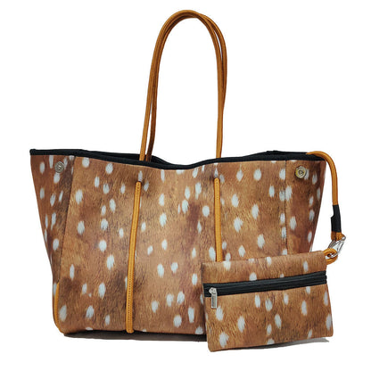 Neoprene Perforated Tote Set – Mother-Child Beach Bag, Water-Resistant Gym &amp; Swim Duffle
