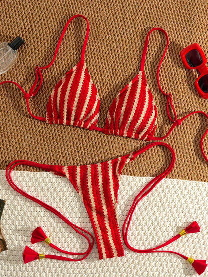 Bikini Set Special Multi color Double Strap Swimsuit Women&