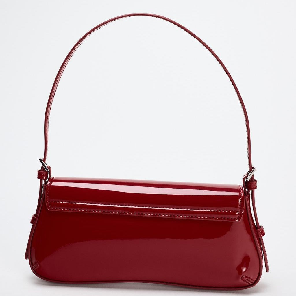 Small Red Baguette shoulder Bag - Must-Have Autumn Fashion Simple Commuter &amp; Retro Shoulder Bag hobo