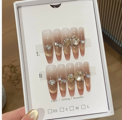 1033- Handmade press on nails fake nails removable