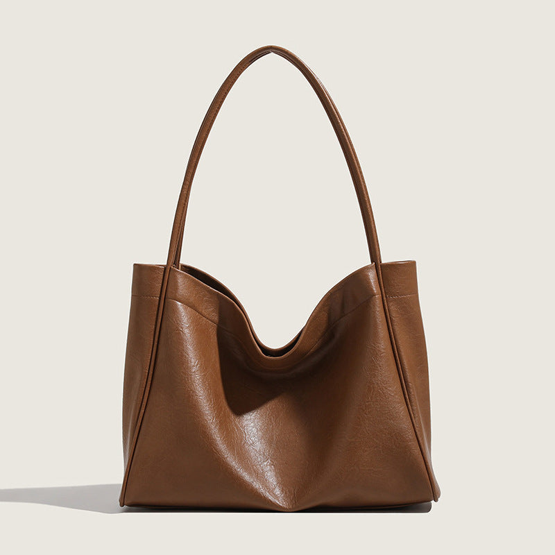 Elegant Ladies Tote Bag – Retro Minimalist &amp; Versatile Commuter Shoulder Bag for Autumn and Winter