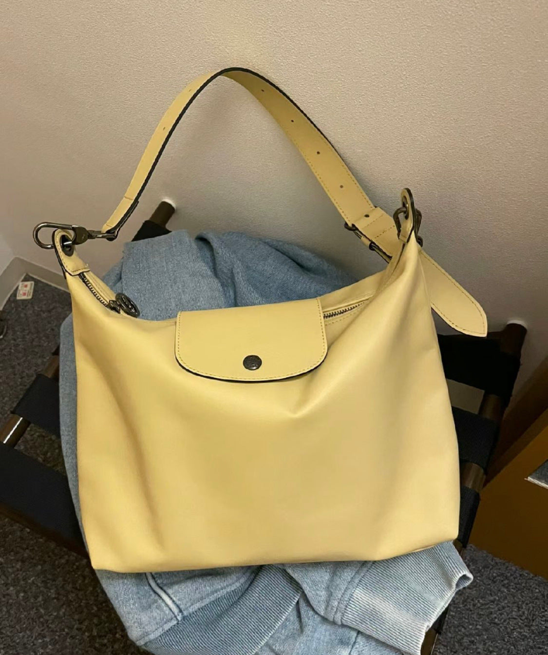 Hobo shoulder bag, boho grey women&