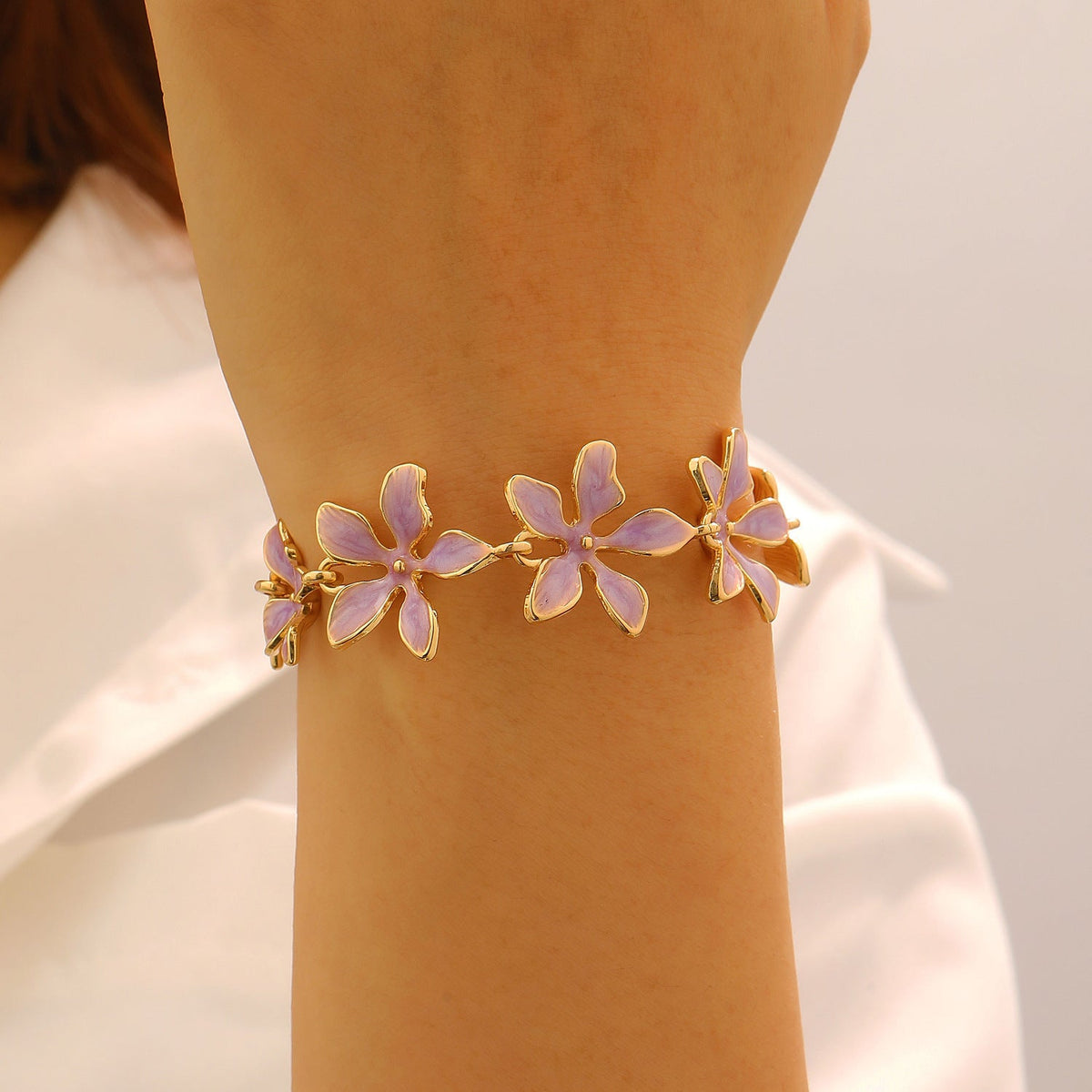 Fashion Geometric Flower 3D Vacation Style Necklace &amp; Bracelet Set