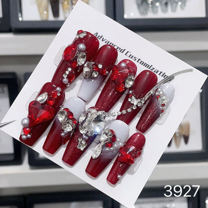 1025- Handmade press on nails fake nails removable