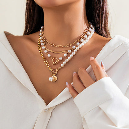 starfish necklace pearl shell necklace