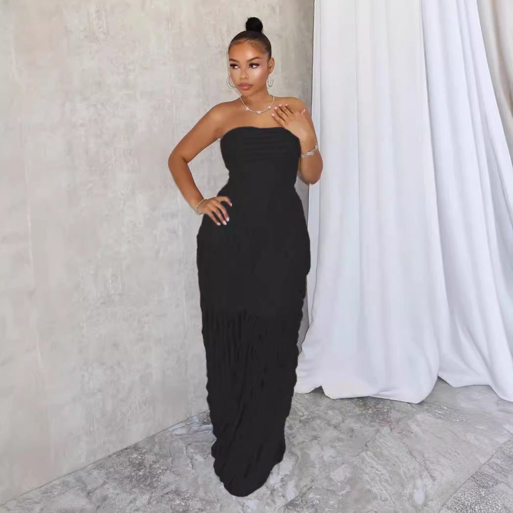Elegant Wave Tube Top Jumpsuit