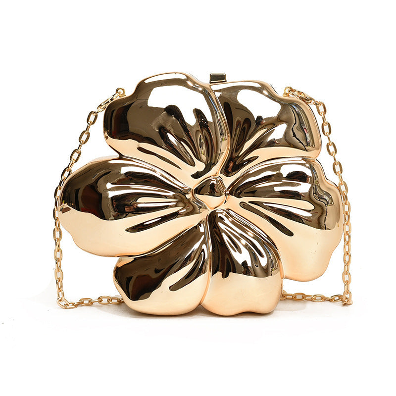 Elegant Flower Gold Acrylic Bag – Mini Dinner Bag &amp; Prom Bag for Weddings, Parties, and Evenings