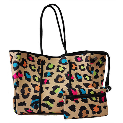 Neoprene Perforated Tote Set – Mother-Child Beach Bag, Water-Resistant Gym &amp; Swim Duffle