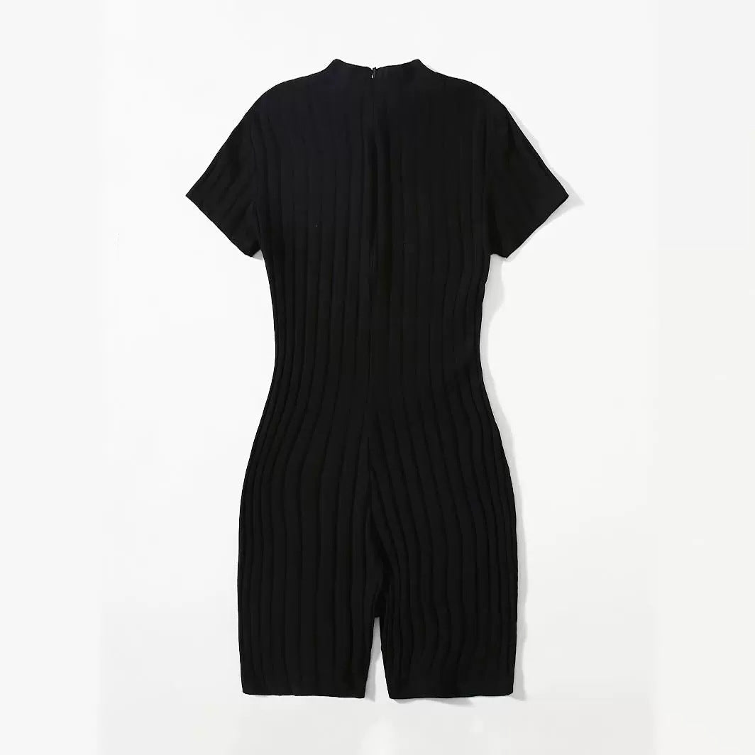 Slim Fit Short Sleeve Jumpsuit