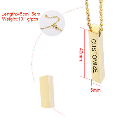 Geometric Bar Pendant Necklace