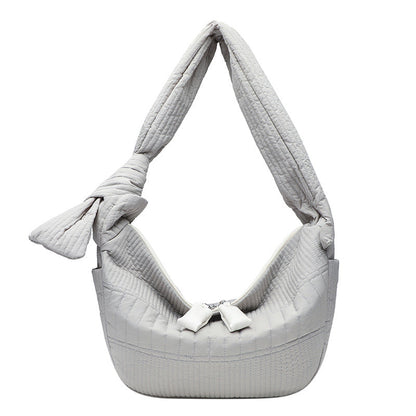 Elegant Folded Hobo Bag Ladies - Lightweight Large Capacity Shoulder Bag &amp; Casual Cloth Crossbody Bag