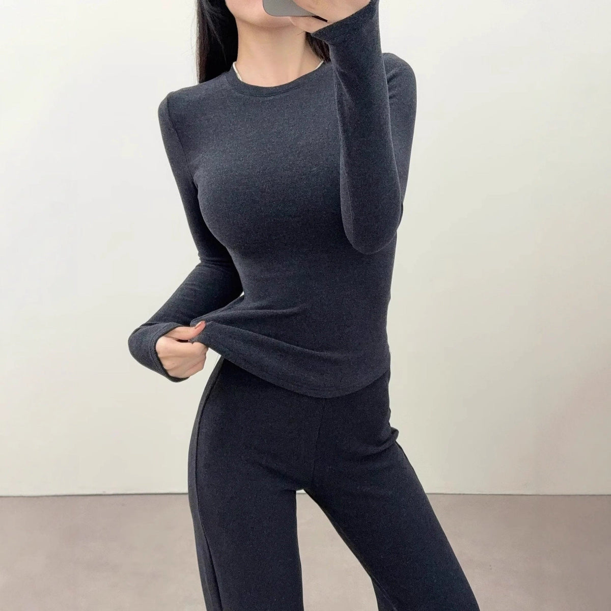 Hourglass Waist Long Sleeve T-Shirt