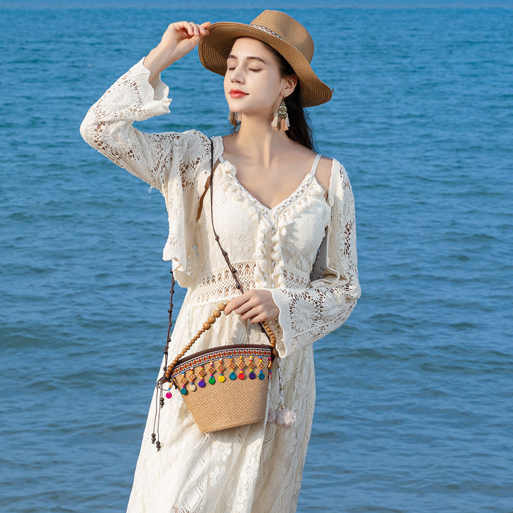 Holiday small straw bag, shoulder bag women&