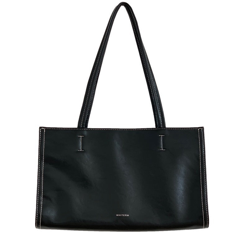 stylish tote bag, large capacity shoulder bag, tote bag chic, casual women&