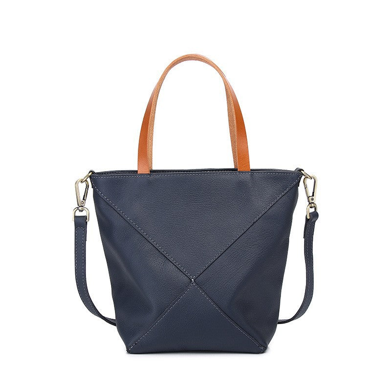 Elegant Genuine Leather Shoulder Bag - Stylish Folding Geometric Bucket Bag &amp; Large Capacity Tote for Women hobo