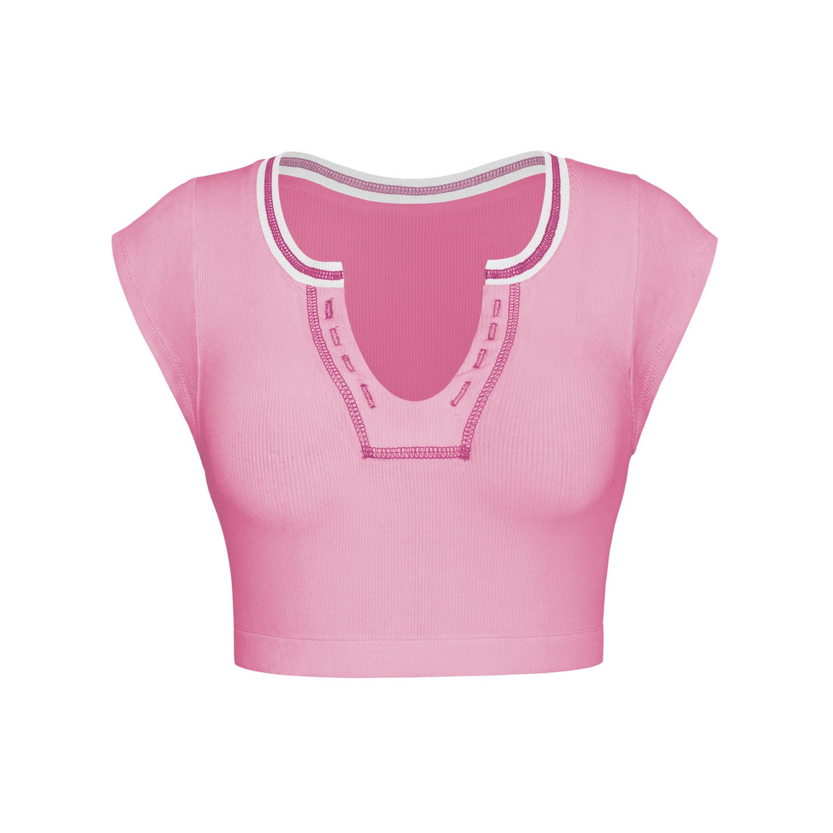 Slim Fit Ultra Short Sexy Spicy Girls Top Knitted Thread T-shirt