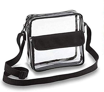 Transparent PVC Shoulder Crossbody Bag - Durable Storage Bag for Travel, Beach, Stadium Events &amp; More